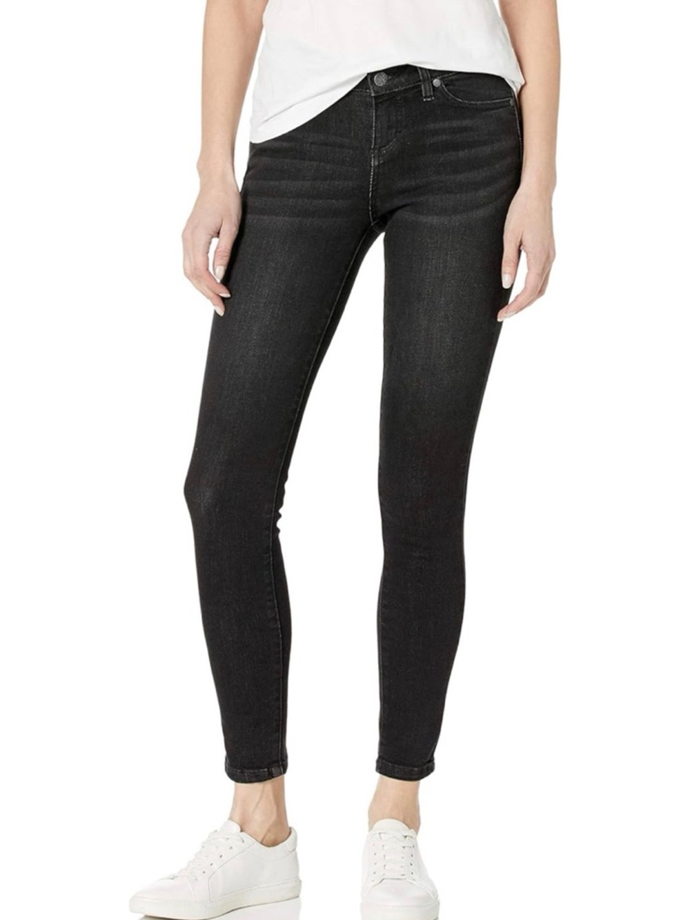 Prana Womens London Skinny Jeans Mid Rise Jeans Grey Black Denim 4/27